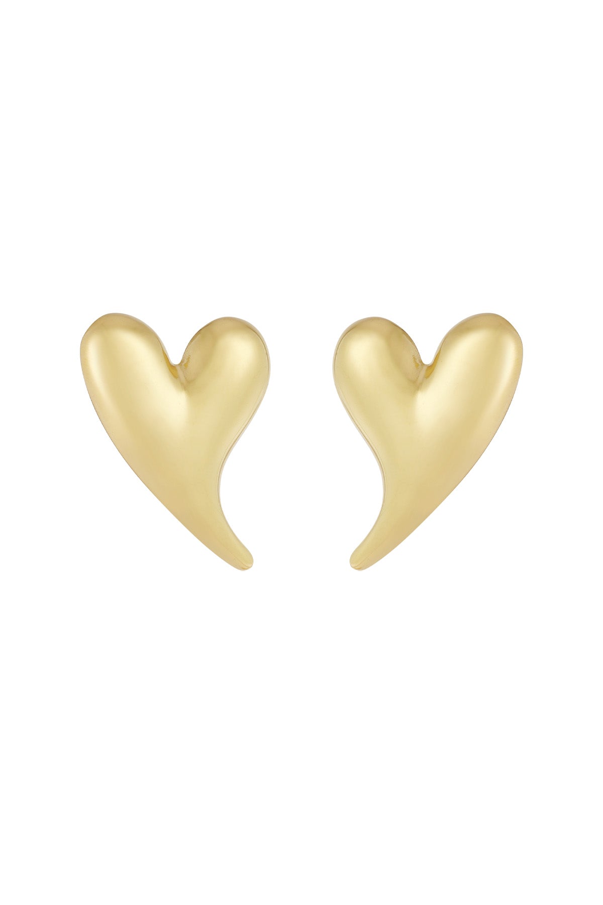 Curved Heart Statement Earrings