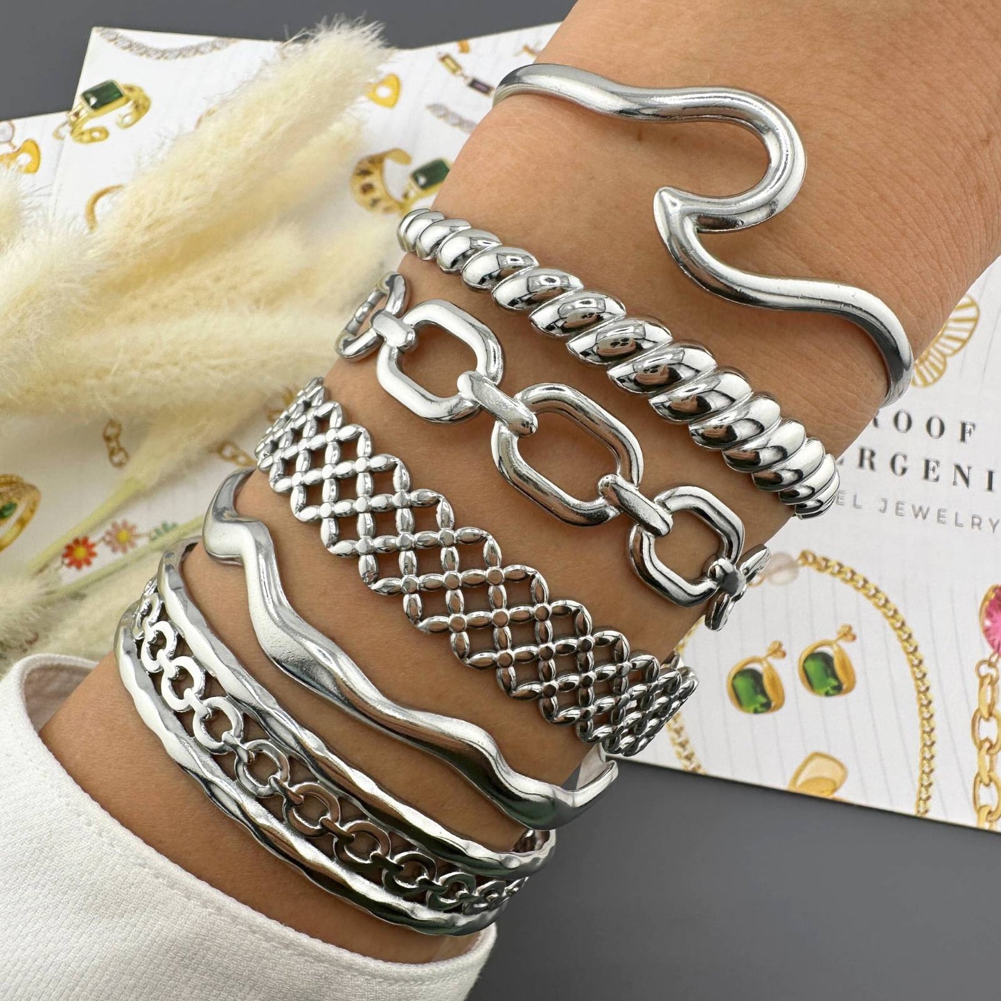 Wave Bangle Bracelet