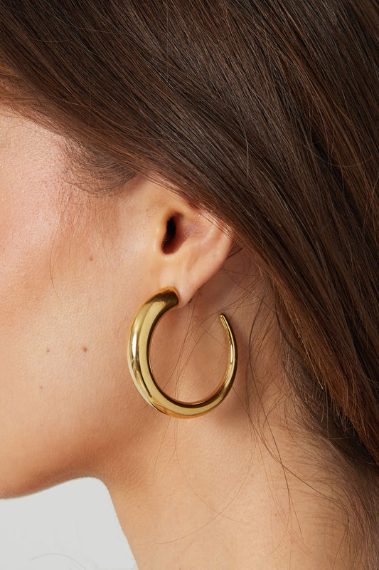 Matte Gold Hoops