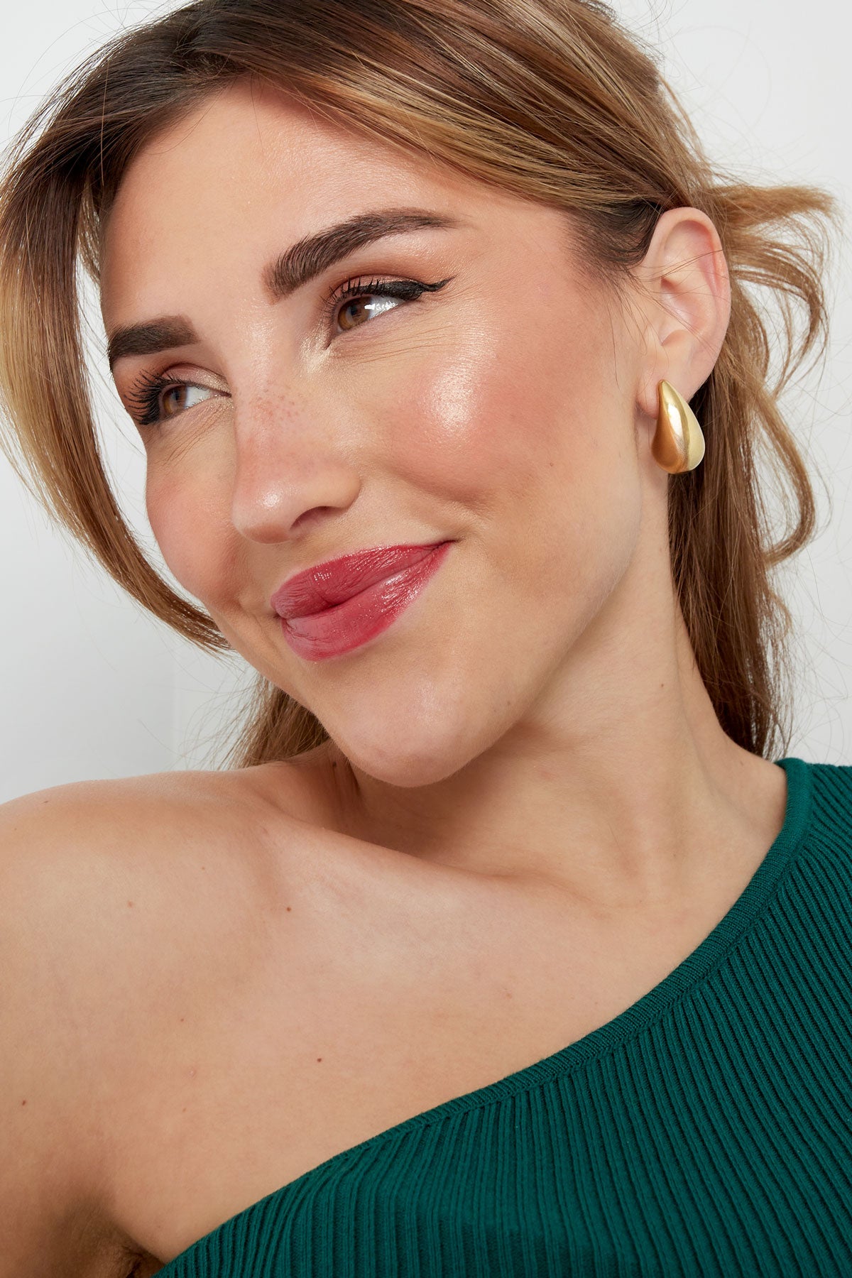 Mini Nikita Water Drop Gold Statement Earrings