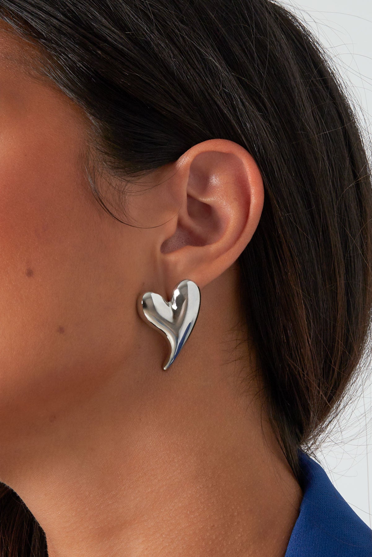 Curved Heart Statement Earrings