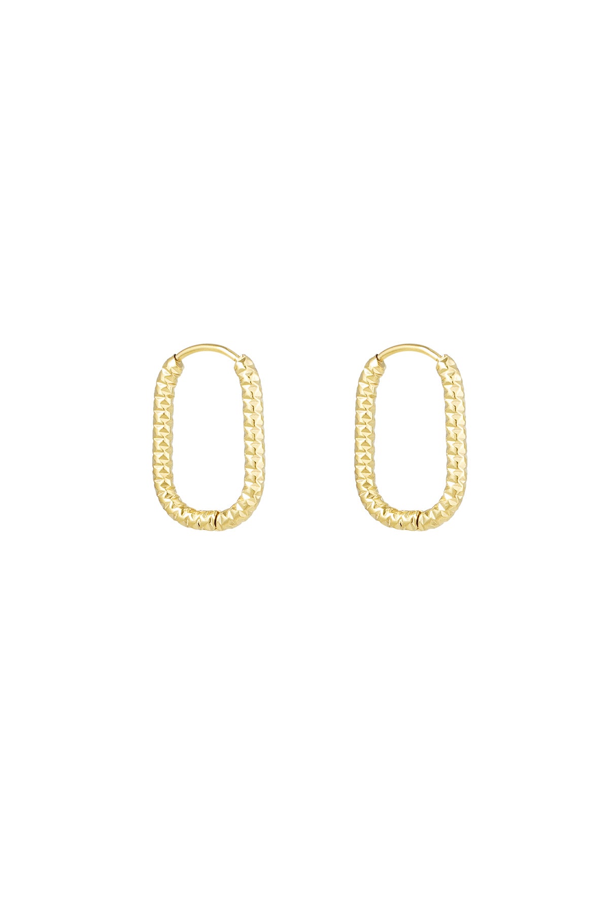 Athena Elongated Gold Hoop Earrings