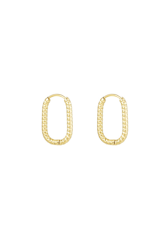 Athena Elongated Gold Hoop Earrings