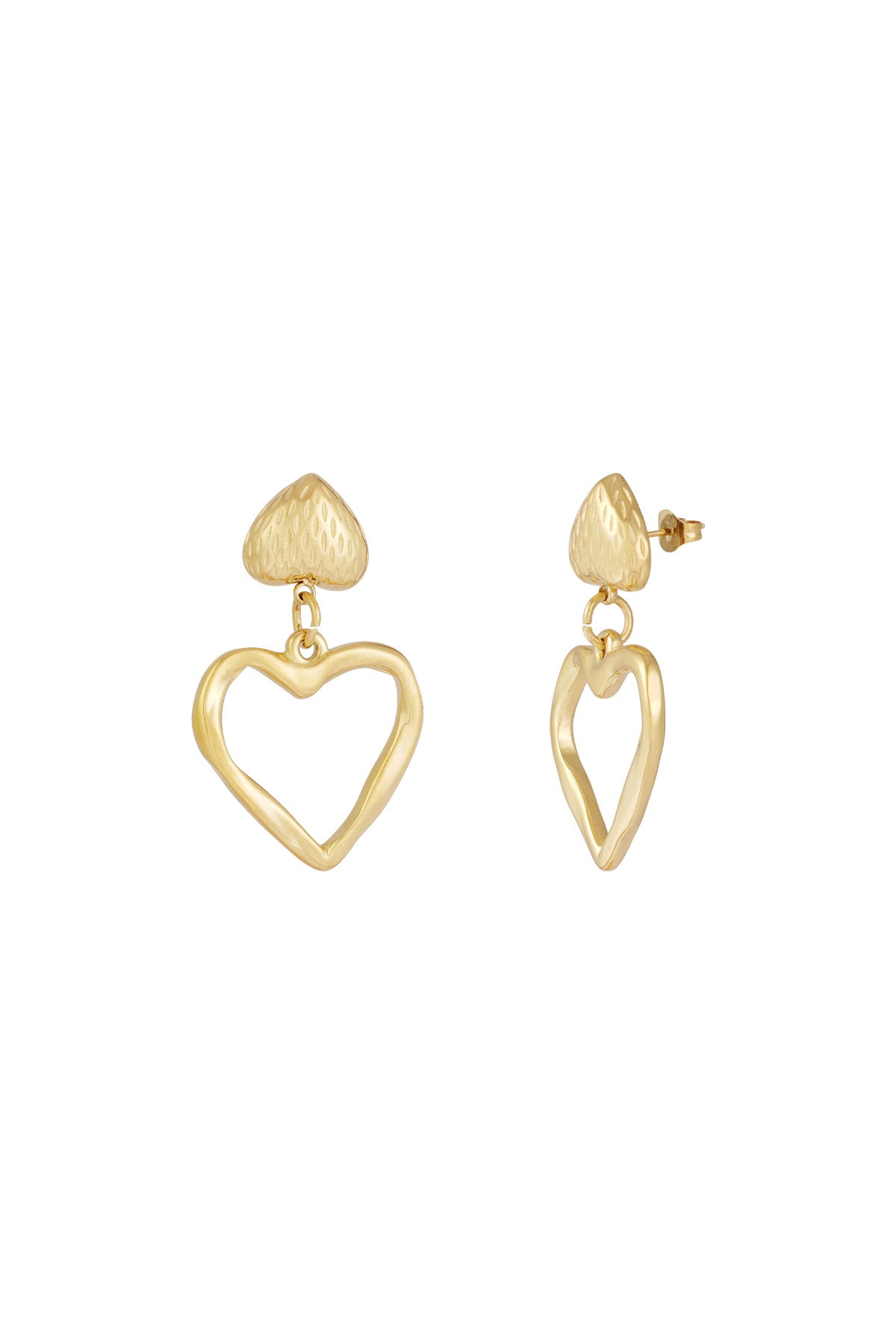 Forever Yours, Gold Heart Earrings