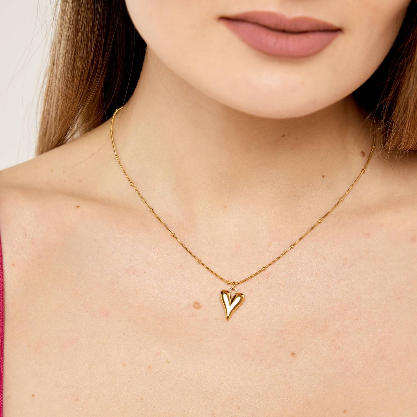 Maya Gold Heart Necklace