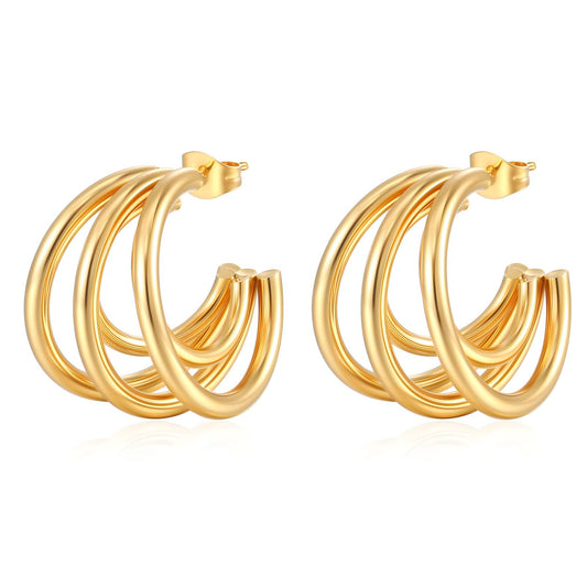 Leila Gold Half Hoops